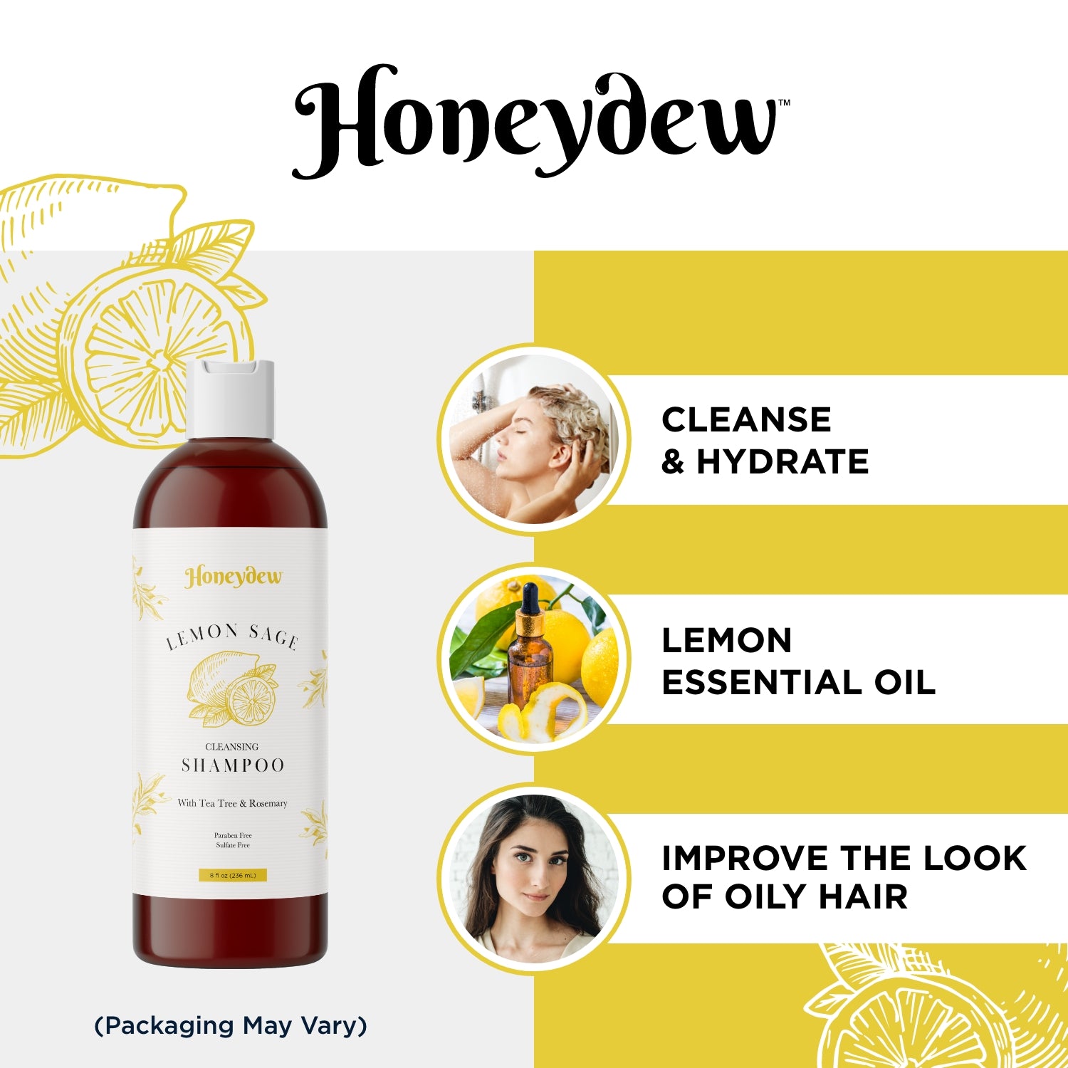 Lemon Sage Cleansing Shampoo For Men And Women | Honeydew Products